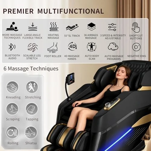 Full Body Massage Chair with Zero Gravity and 3D SL-Track — Massage Chairs, Dr.hiumi