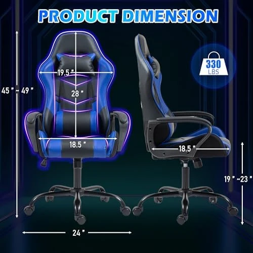 Gaming Chair with Massage Lumbar Support — Smart Chairs, ECOTOUGE