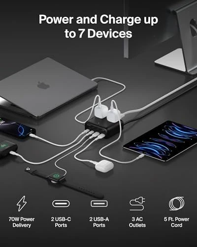 GaN Charging Station 70W, 7-in-1 — Power Bank, Belkin