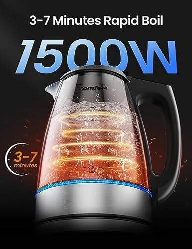 Glass Tea Kettle and Kettle Water Boiler — Electric Kettle, COMFEE'