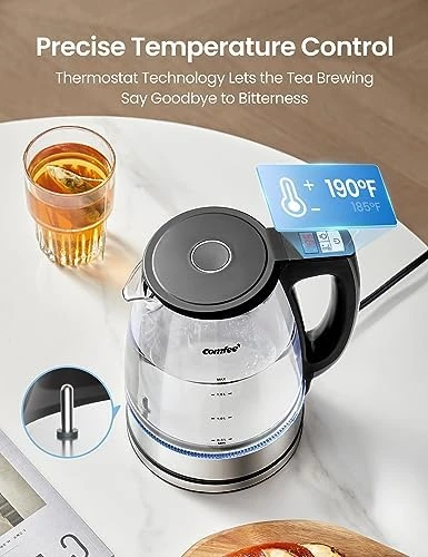 Glass Tea Kettle and Kettle Water Boiler — Electric Kettle, COMFEE'