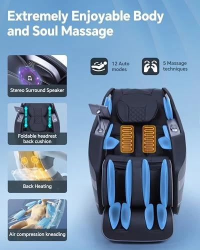Massage Chair Full Body Zero Gravity with Rocking Sleep Mode and Knee & Calf Therapy — Massage Chairs, UIIU