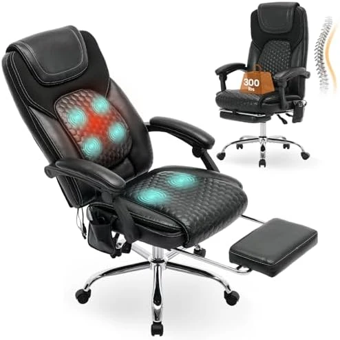 Massage Office Chair with 3-Level Heat and Footrest — Massage Chairs, MALOL