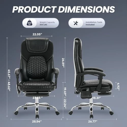 Massage Office Chair with 3-Level Heat and Footrest — Massage Chairs, MALOL