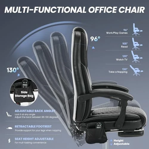 Massage Office Chair with 3-Level Heat and Footrest — Massage Chairs, MALOL