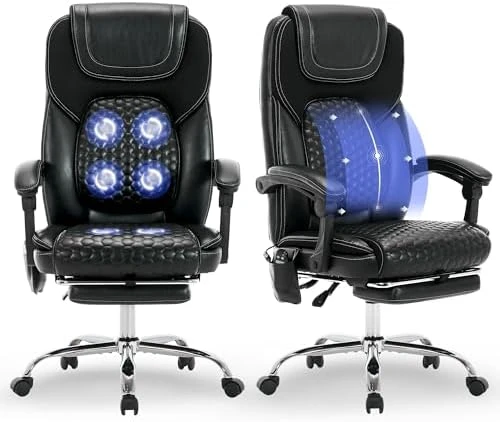Massage Office Chair with 3-Level Heat and Footrest — Massage Chairs, MALOL
