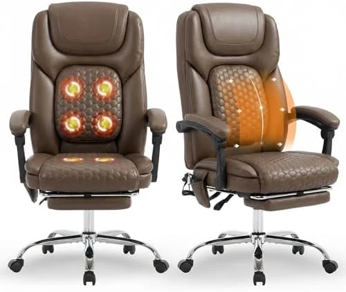 Massage Office Chair with 3-Level Heat and Footrest — Massage Chairs, MALOL