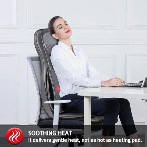 Massager Chair with Heat, Shiatsu Neck Back Massager Portable with Compression & Rolling — Massage Chairs, COMFIER