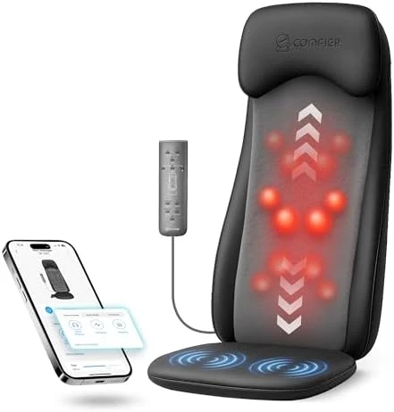 Massager Chair with Heat, Shiatsu Neck Back Massager Portable with Compression & Rolling — Massage Chairs, COMFIER