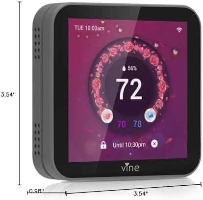 Programmable Thermostat with Touch Screen, WiFi Smart Home Thermostat for AC and Heating — Smart Thermostat, vine