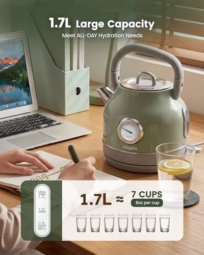 Retro Electric Tea Kettle with Thermometer — Electric Kettle, Amaste