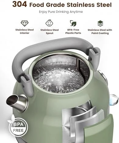 Retro Electric Tea Kettle with Thermometer — Electric Kettle, Amaste