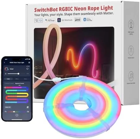 RGBIC Neon Rope Light, 5M Matter-Certified Neon Strip Lights — LED Strip Lights, SwitchBot