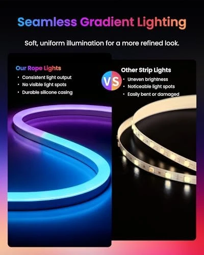 RGBIC Neon Rope Light, 5M Matter-Certified Neon Strip Lights — LED Strip Lights, SwitchBot