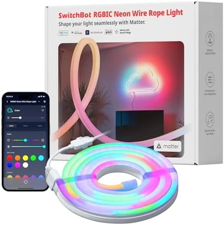 RGBIC Neon Rope Light, 5M Matter-Certified Neon Strip Lights — LED Strip Lights, SwitchBot