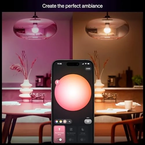 Smart LED A19 Bulb, White and Color Ambiance — Smart Light Bulb, Philips