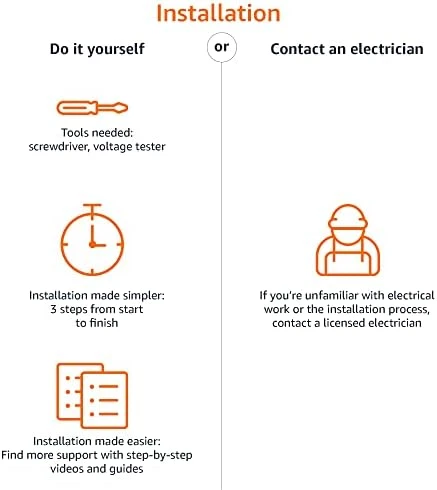 Smart Light Switch, 3-Way, Works with Alexa Only, Voice Control, 2.4 GHz Wi-Fi, No Hub Required — Smart Switch, Amazon Basics