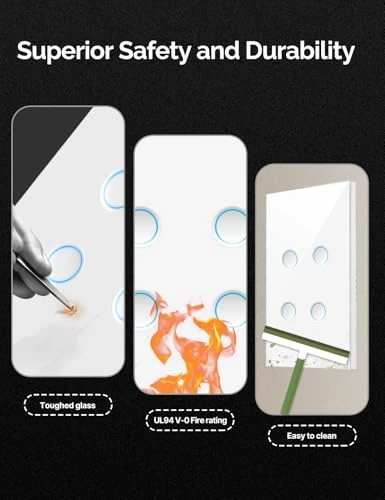 Smart Light Switch Touch Glass Design 2 Gang — Smart Switch, MOES