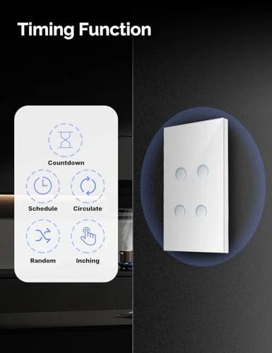 Smart Light Switch Touch Glass Design 2 Gang — Smart Switch, MOES