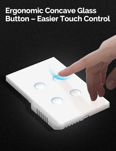 Smart Light Switch Touch Glass Design 2 Gang — Smart Switch, MOES