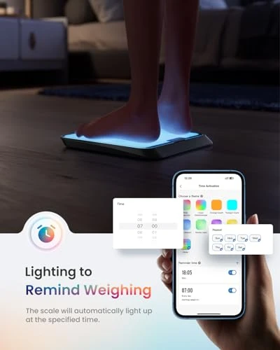 Smart Scale for Body Weight, BMI, Body Fat, Muscle Mass, Bluetooth Wi-Fi Rechargeable Scale, RGB Lighting Color Changing... — Smart Scale, RENPHO