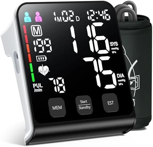 Upper Arm Blood Pressure Monitor with Wide-Range Cuff and Large Backlit Display — Blood Pressure Monitor, WAMELPRI