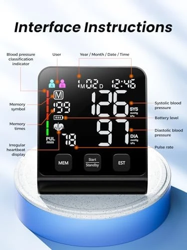 Upper Arm Blood Pressure Monitor with Wide-Range Cuff and Large Backlit Display — Blood Pressure Monitor, WAMELPRI
