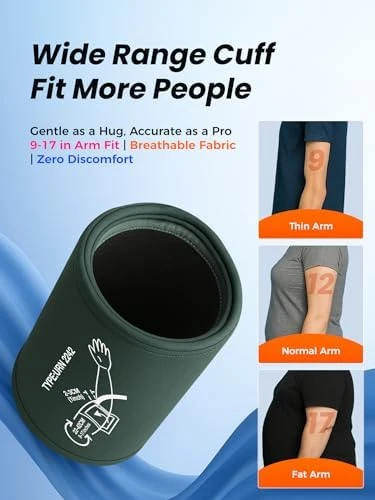 Upper Arm Blood Pressure Monitor with Wide-Range Cuff and Large Backlit Display — Blood Pressure Monitor, WAMELPRI