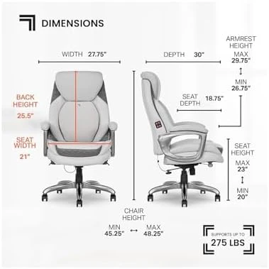 Active Lumbar Ergonomic Swivel Executive Massage Chair — Smart Chairs, Sharper Image