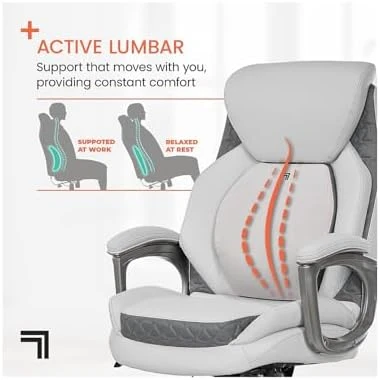 Active Lumbar Ergonomic Swivel Executive Massage Chair — Smart Chairs, Sharper Image