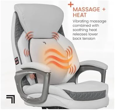 Active Lumbar Ergonomic Swivel Executive Massage Chair — Smart Chairs, Sharper Image