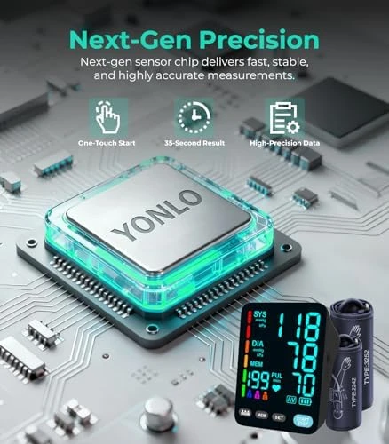 Blood Pressure Monitor, Automatic Upper Arm — Blood Pressure Monitor, YONLO