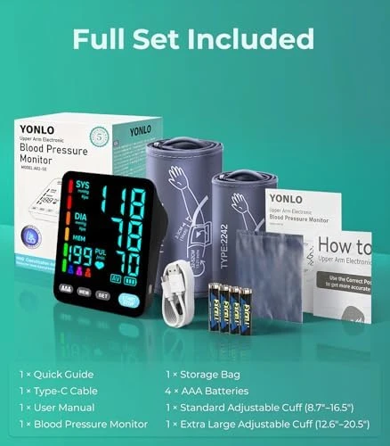 Blood Pressure Monitor, Automatic Upper Arm — Blood Pressure Monitor, YONLO