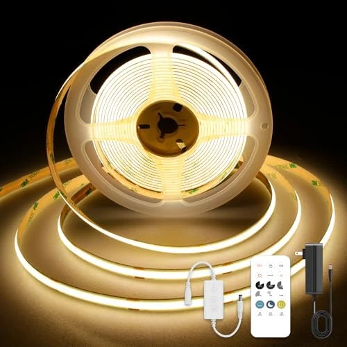 COB LED Strip Lights 9.84ft, 3000K Warm White, DC24V, CRI93+, Bluetooth App Control, Dimmable — LED Strip Lights, AUZIWE