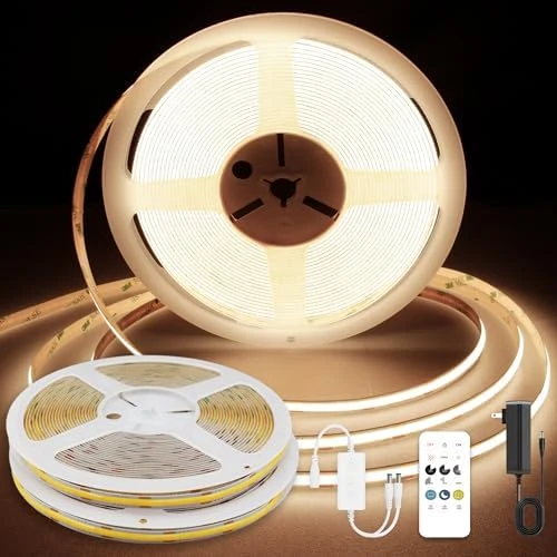 COB LED Strip Lights 9.84ft, 3000K Warm White, DC24V, CRI93+, Bluetooth App Control, Dimmable — LED Strip Lights, AUZIWE
