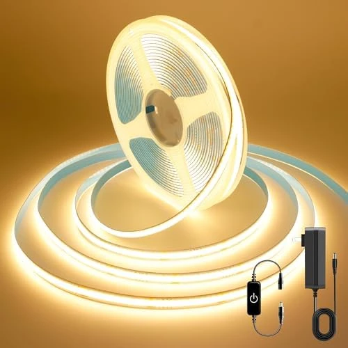 COB LED Strip Lights 9.84ft, 3000K Warm White, DC24V, CRI93+, Bluetooth App Control, Dimmable — LED Strip Lights, AUZIWE