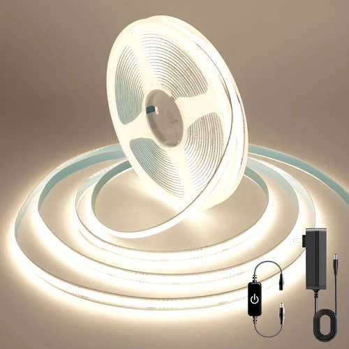 COB LED Strip Lights 9.84ft, 3000K Warm White, DC24V, CRI93+, Bluetooth App Control, Dimmable — LED Strip Lights, AUZIWE
