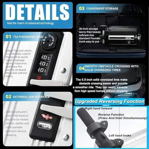 Electric Rideable Suitcase 20" — Smart Luggage, emobwdy