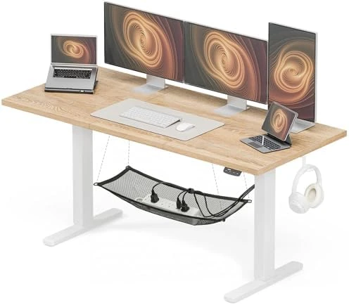 Electric Standing Desk, Height Adjustable Home Office Desk with Memory Presets & Cable Management, Rustic Brown Sit... — Standing Desk, Acrolix