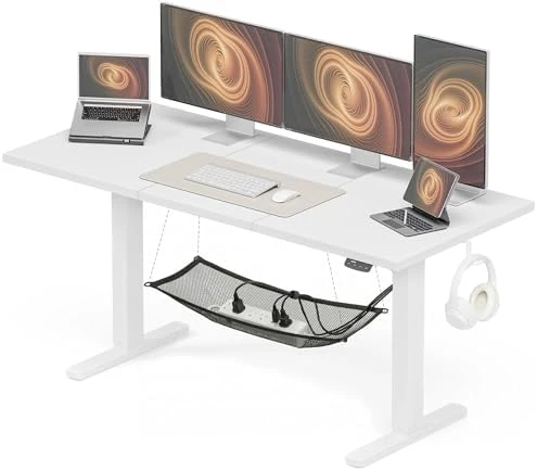 Electric Standing Desk, Height Adjustable Home Office Desk with Memory Presets & Cable Management, Rustic Brown Sit... — Standing Desk, Acrolix