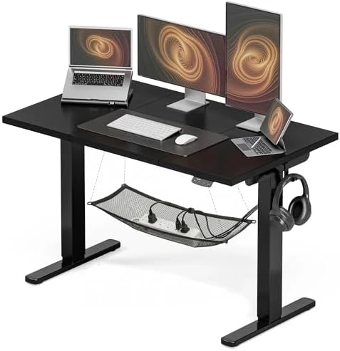 Electric Standing Desk, Height Adjustable Home Office Desk with Memory Presets & Cable Management, Rustic Brown Sit... — Standing Desk, Acrolix