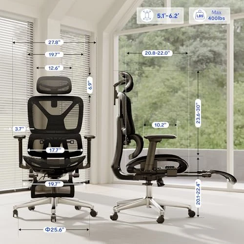 Ergonomic Office Chair with Footrest — Smart Chairs, FLEXISPOT