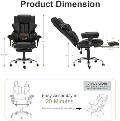 Ergonomic Office Chair with Heated Massage Function — Massage Chairs, ALYEEPLOR
