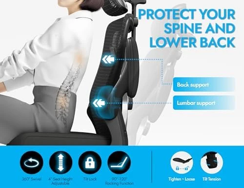Ergonomic Office Chair - X-Shaped Computer Desk Chair Comfy — Smart Chairs, Ergalithic