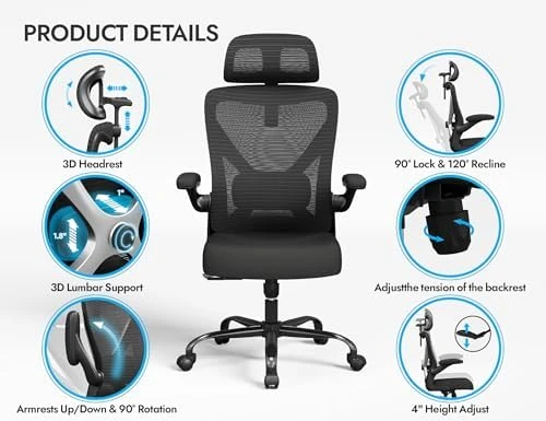 Ergonomic Office Chair - X-Shaped Computer Desk Chair Comfy — Smart Chairs, Ergalithic