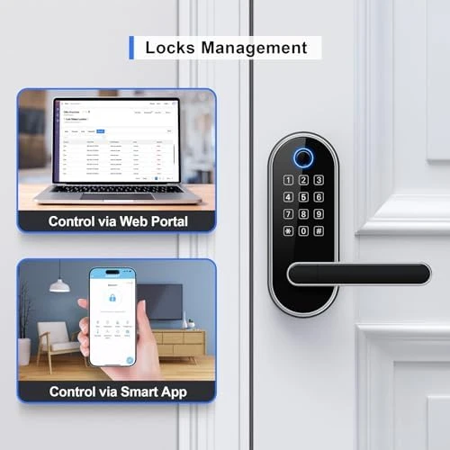 Fingerprint Smart Lock with Handle & Keypad — Smart Lock, samtechT
