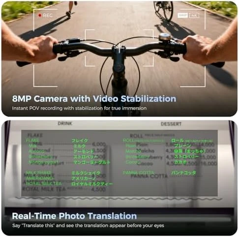 Smart Glasses with Camera & AR Display, Invisible Teleprompter & 268-Language Real-Time Translation — Smart Glasses, Domars