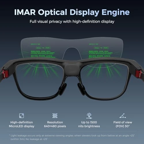 Smart Glasses with Camera & AR Display, Invisible Teleprompter & 268-Language Real-Time Translation — Smart Glasses, Domars