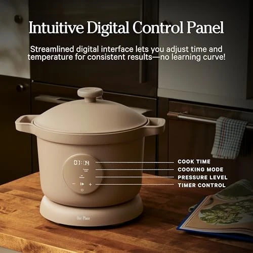 6 Qt Ceramic Nonstick Multicooker & Pressure Cooker with Touchscreen Controls & Auto Steam Release — Multicooker, Our Place
