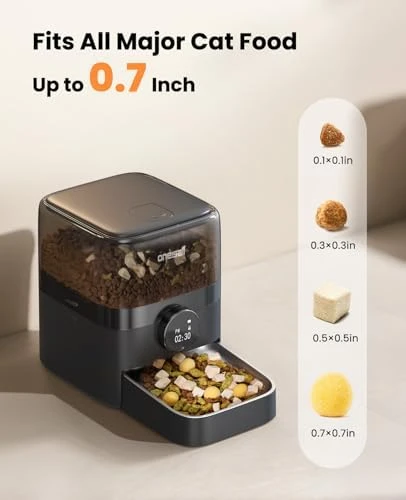 Automatic Cat Feeder, WiFi Rechargeable 100-Day Battery Operated Pet Feeder, 12 Cups Dry Food Dispenser for Large... — Automatic Pet Feeder, oneisall
